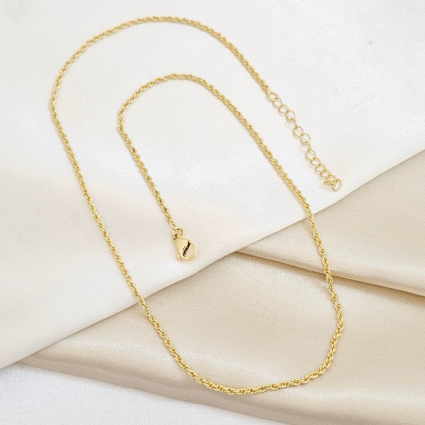 CADENA MINI AROS ENLAZADOS CON EXTENSOR DORADO RF K7563