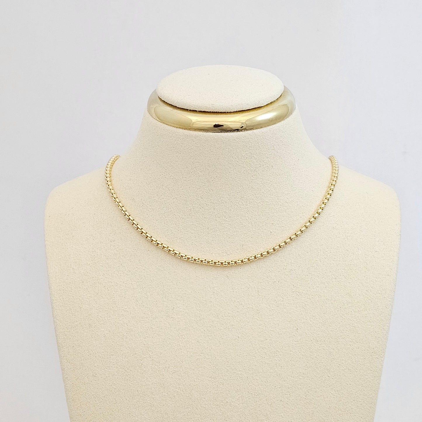 CADENA CUBOS 2MM CON EXTENSOR DORADO RF K7564