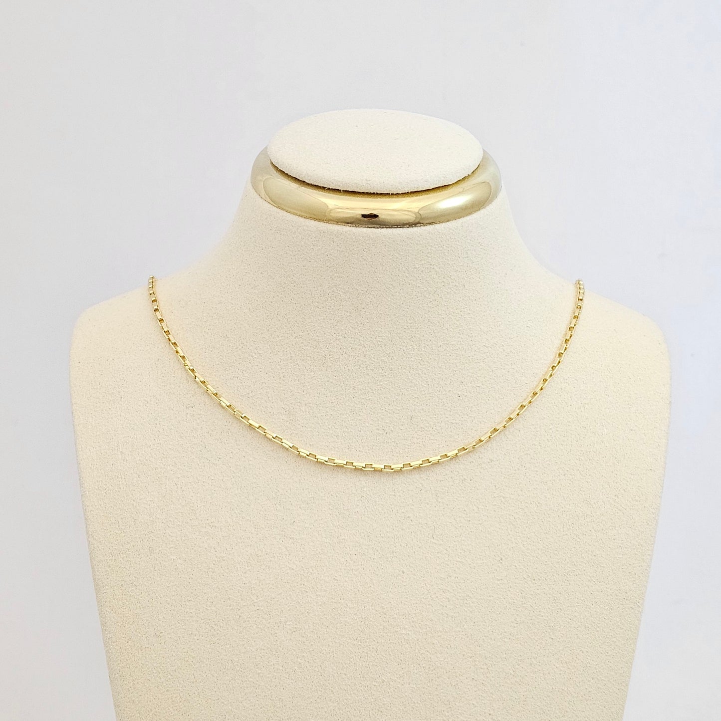 CADENA MINI CUADROS 1MM CON EXTENSOR DORADO RF K7566