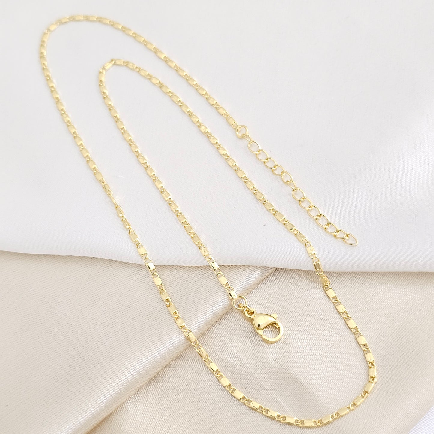 CADENA MINI CANDADOS LISOS CON EXTENSOR DORADO RF K7781