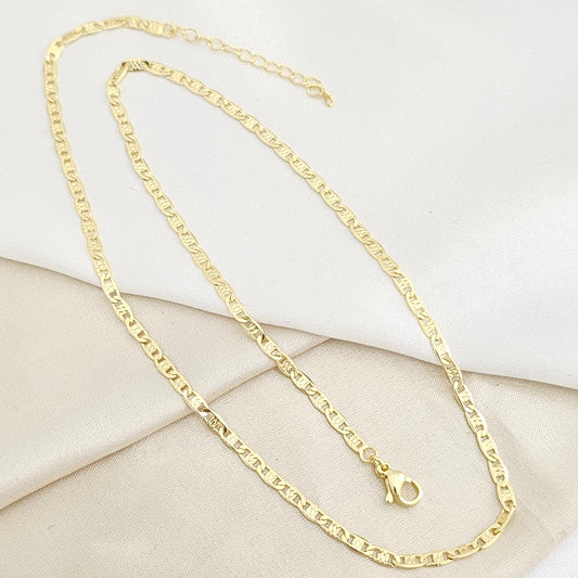 CADENA CANDADOS PLANOS 3MM CON EXTENSOR DORADO RF K7783