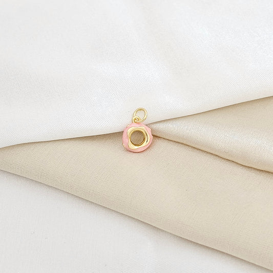 DIJE MINI CIRCULO ROSA Y DORADO RF K5417