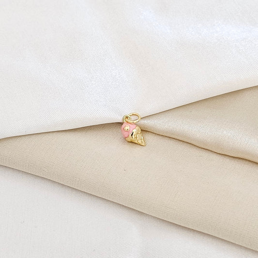 DIJE MINI HELADO ROSA Y DORADO RF K5420