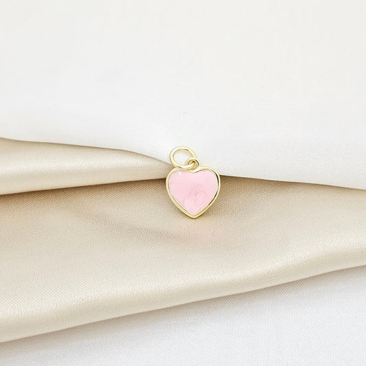 DIJE CORAZON PEQUEÑO ROSADO Y DORADO RF K5796