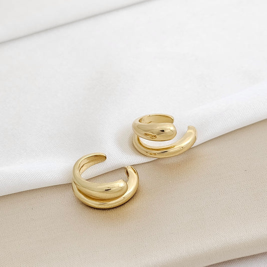 EARCUFF GOTAS LISO DORADO RF K3194