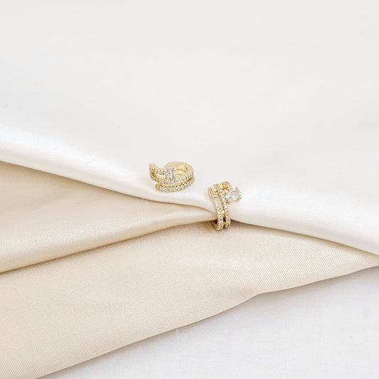 EARCUFF CRYSTAL CON CIRCONES DORADO RF K6123