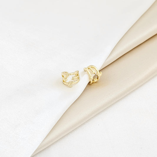 EARCUFF ESTRELLAS Y LUNA DORADO RF K6175