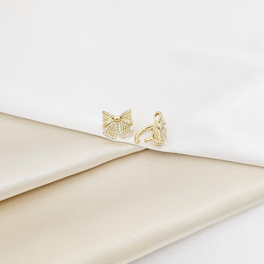 EARCUFF MOÑO CIRCONES DORADO RF K7594