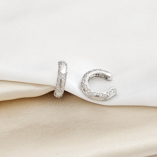 EARCUFF MEDIANO ROMBOS CIRCONES DORADO RF K7601