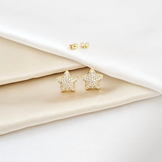 TOPO ESTRELLA PEQUEÑA DORADO CIRCONES CRISTAL RF K5633