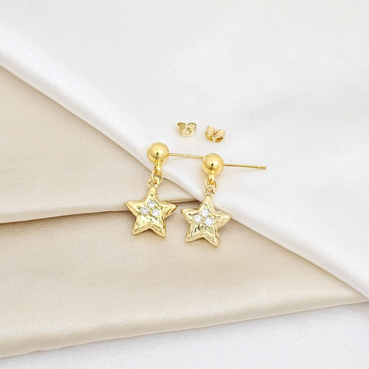 TOPO BALIN CON DIJE ESTRELLA CIRCONES DORADO RF K5669