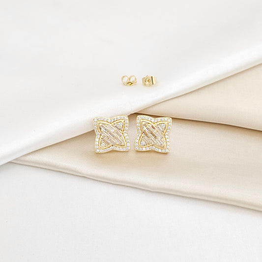 TOPO FLOR DIAMANTADA DORADO RF K6386