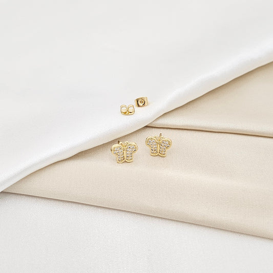 TOPO MINI MARIPOSA CON CIRCONES DORADO RF K6536