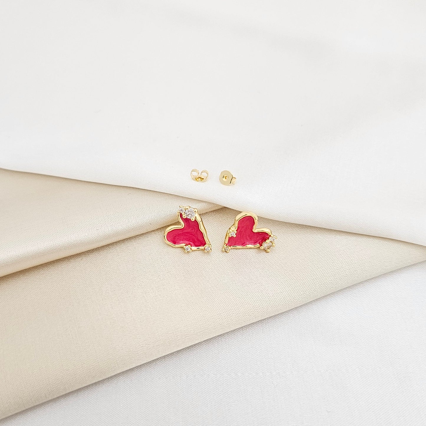TOPO CORAZON NACAR ROJO Y OSITO DORADO RF K7157