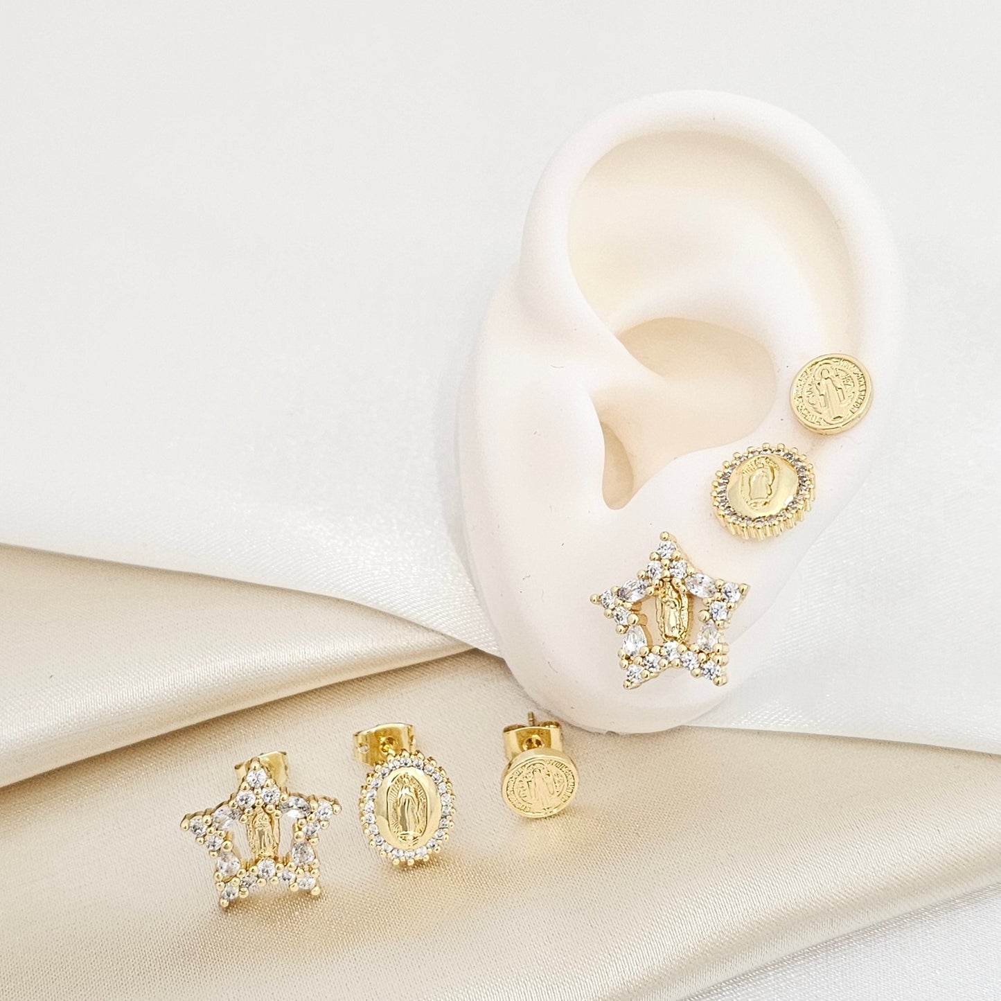 SET TRES TOPOS SAN BENITO VIRGEN Y ESTRELLA DORADO RF K7253