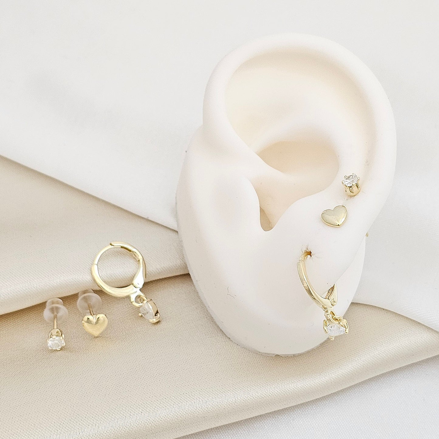 SET DOS TOPOS Y CANDONGA CORAZONES DORADO RF K7337