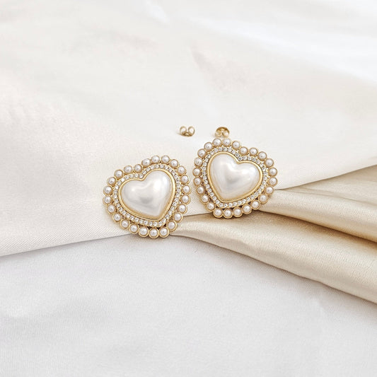 TOPO CORAZON DE PERLA CON CIRCONES DORADO RF K7602