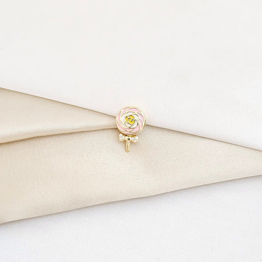 CHARM COLOMBINA ROSADA CON BLANCO DORADO RF K5959