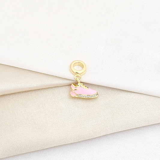 CHARM ZAPATO ROSA CON CIRCONES DORADO RF K5977