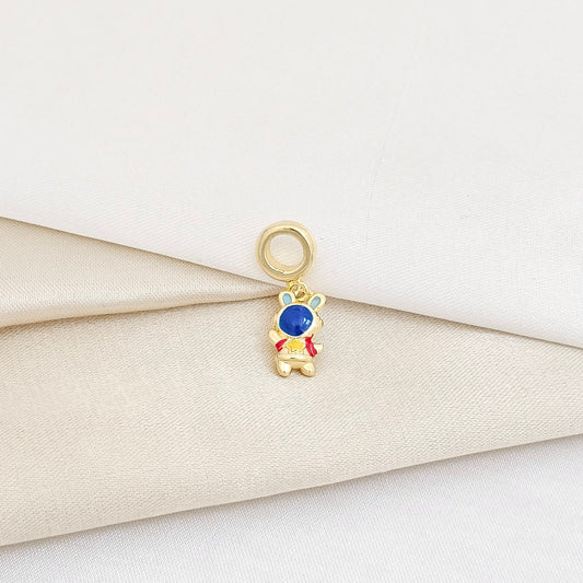 CHARM CONEJITO ASTRONAUTA DORADO RF K5978