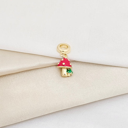 CHARM HONGO ROJO CON CIRCONES DORADO RF K5981