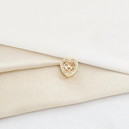 CHARM DORADO CORAZON CON CIRCON ROSA RF K5990