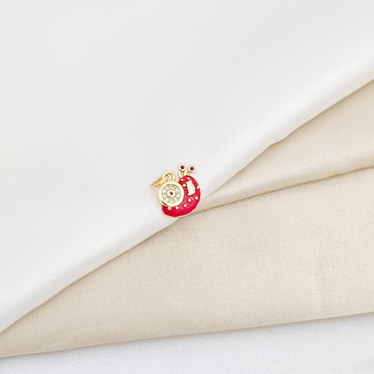 DIJE CARACOL ROJO CON CICONES DORADO RF K6034