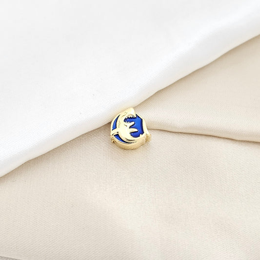 CHARM AZUL MINI TIBURON DORADO RF K6492