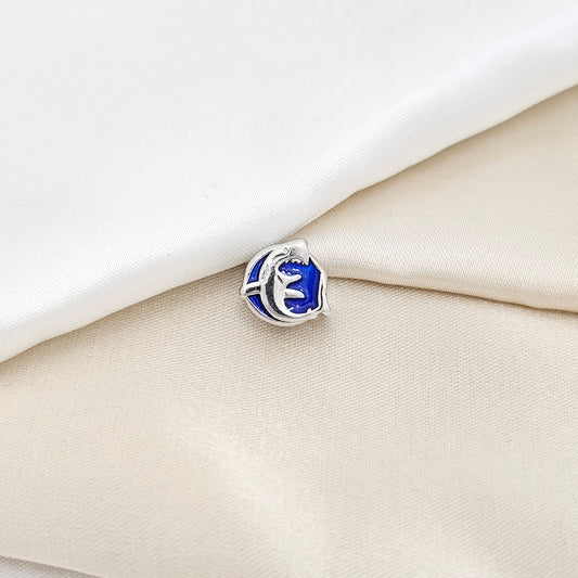 CHARM AZUL MINI TIBURON PLATEADO RF K6493