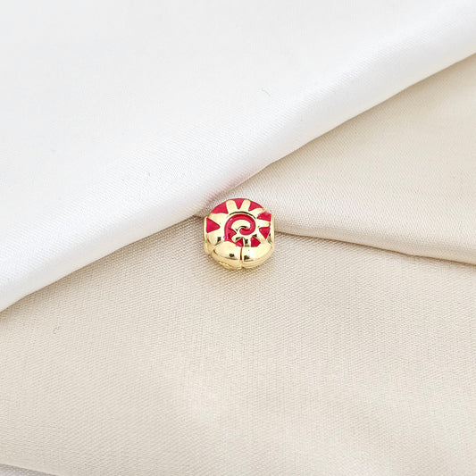 CHARM CARACOL ROJO Y DORADO RF K6498