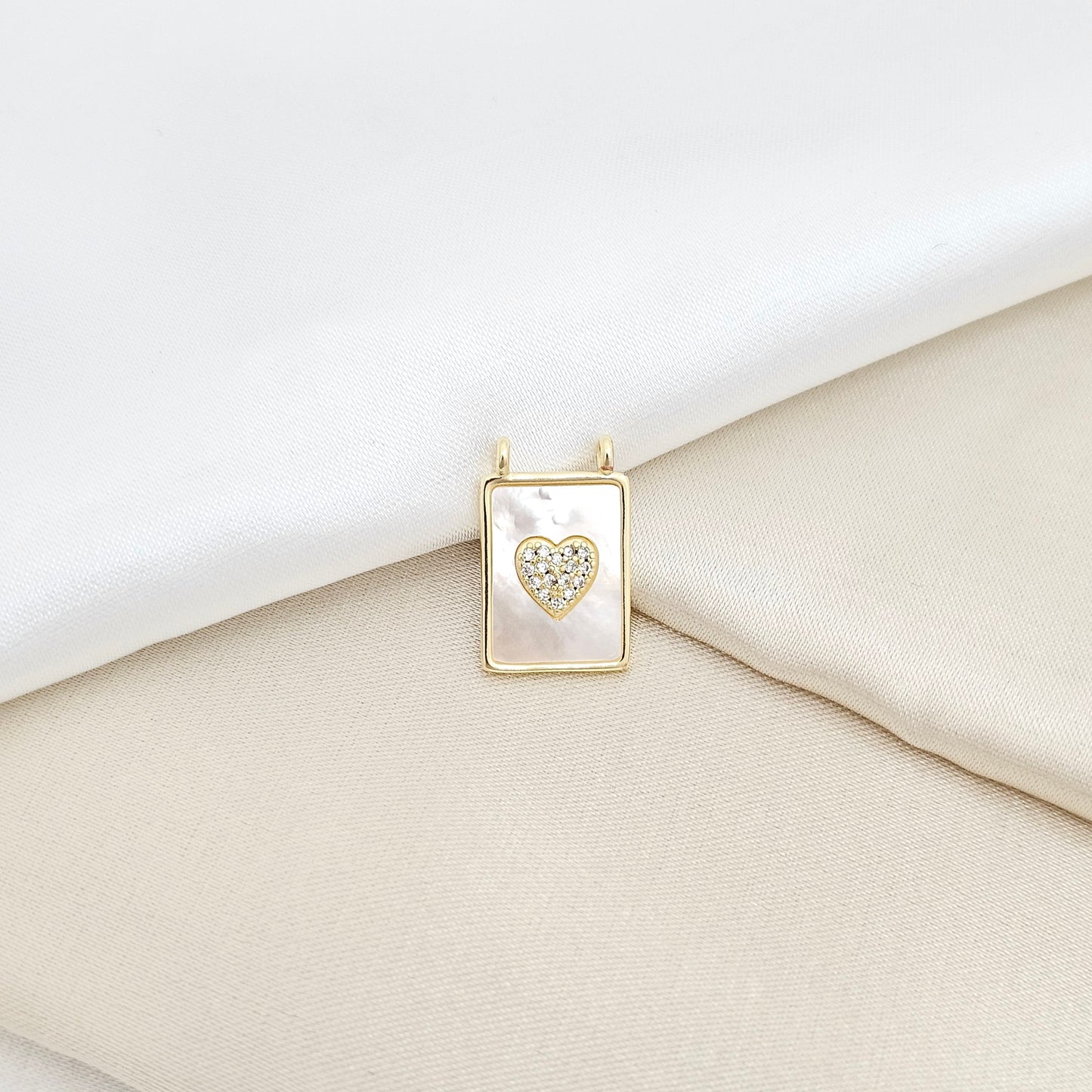 DIJE CUADRO NACAR CORAZON CIRCONES DORADO RF K6561