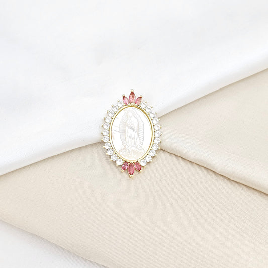 DIJE NACAR VIRGEN DE GUADALUPE CIRCON ROSA RF K6575