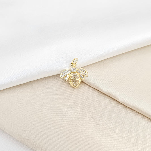DIJE ABEJA PEQUEÑA CIRCONES DORADO RF K6584