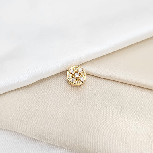 CHARM CIRCULO CON CIRCONES Y CORAZONES DORADO RF K6687