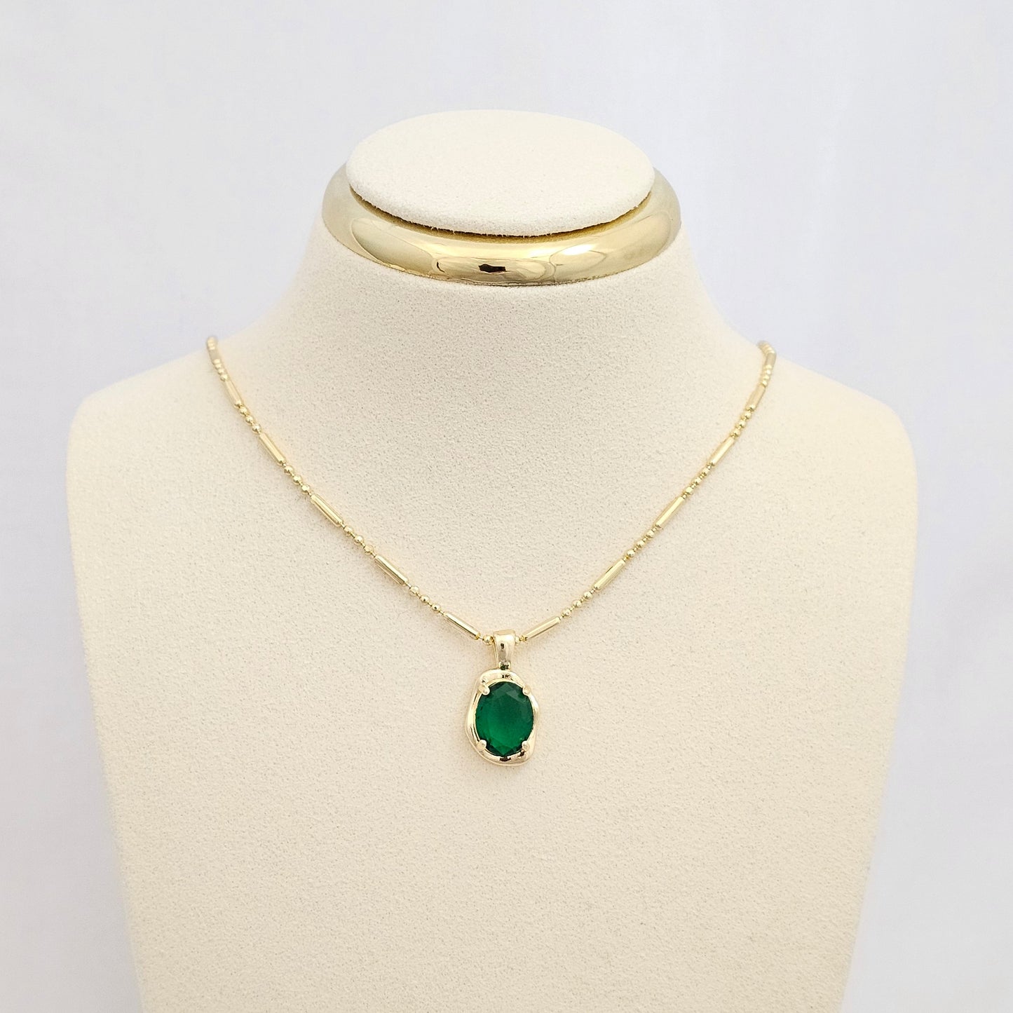 DIJE DORADO CIRCON GRANDE VERDE RF K6712