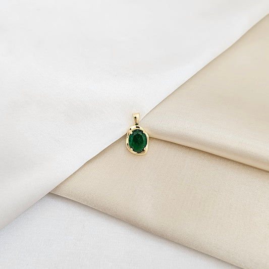 DIJE DORADO CIRCON GRANDE VERDE RF K6712