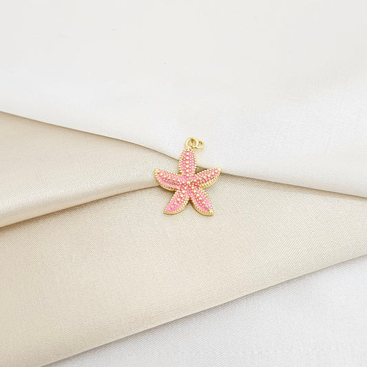 DIJE ESTRELLA DE MAR ROSA Y DORADO RF K7133