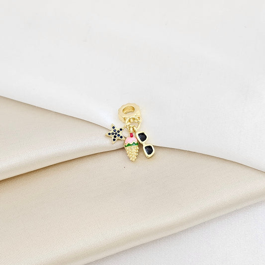CHARM HELADO GAFAS Y ESTRELLA DORADO RF K7291