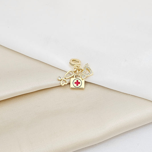 CHARM BOTIQUIN ROJO Y CORAZON DORADO RF K7445