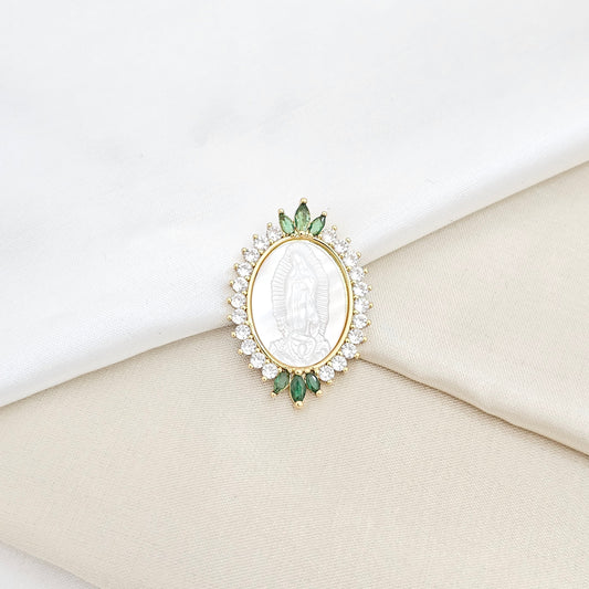 DIJE VIRGEN DE GUADALUPE NACAR CIRCON VERDE RF K7650