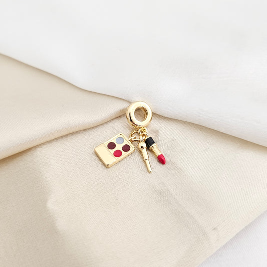 CHARM MAQUILLAJE ROJO Y LABIAL DORADO RF K7802