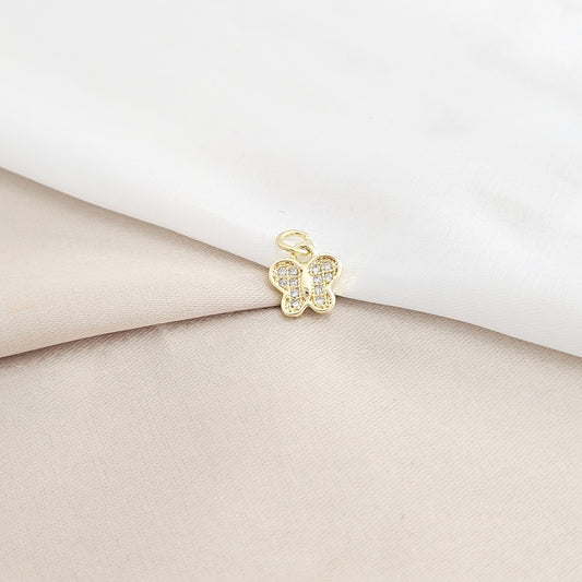 DIJE MINI MARIPOSA CON CIRCONES DORADO RF K7954