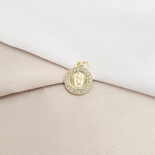 DIJE MEDALLA MINI VIRGEN DE GUADALUPE DORADO RF K7961