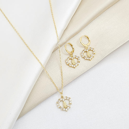 SET CADENA Y CANDONGA VIRGEN DE GUADALUPE DORADO RF K6011