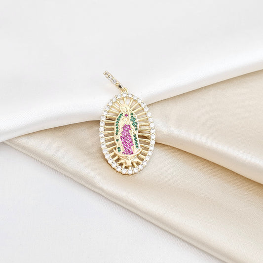 D VIRGEN GUADALUPE SWAROVSKI LAM 18K RF B/22146-COLORES