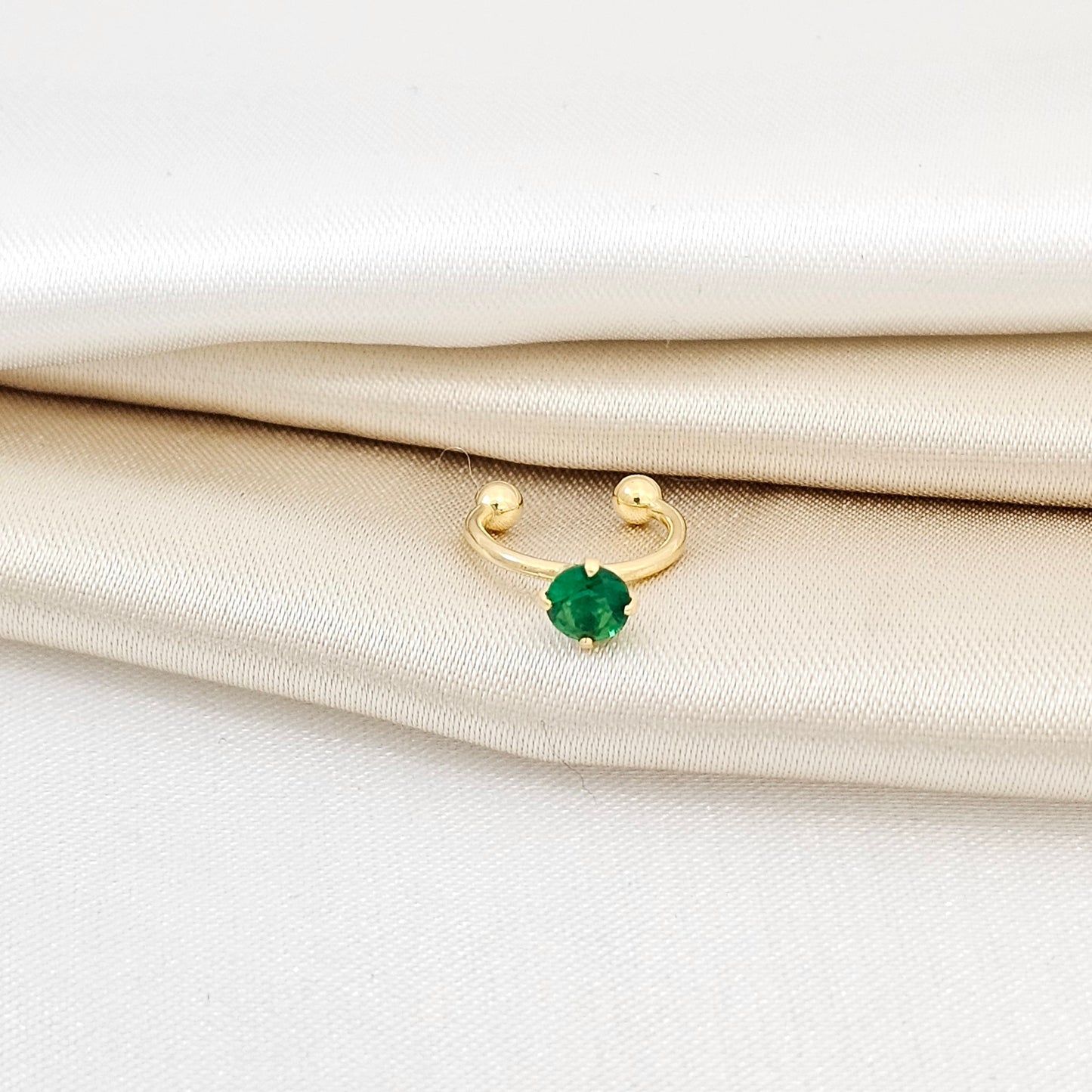 ARETE PEARCING FAKE 1.4CM LAM18K RF B/34034-Verde
