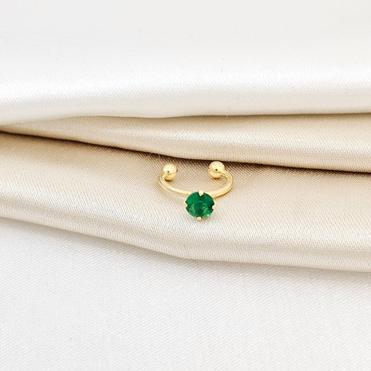ARETE PEARCING FAKE 1.4CM LAM18K RF B/34034-Verde