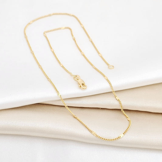 CADENA CUBANA CON DESTELLOS 45CM LAM 18K - 41411