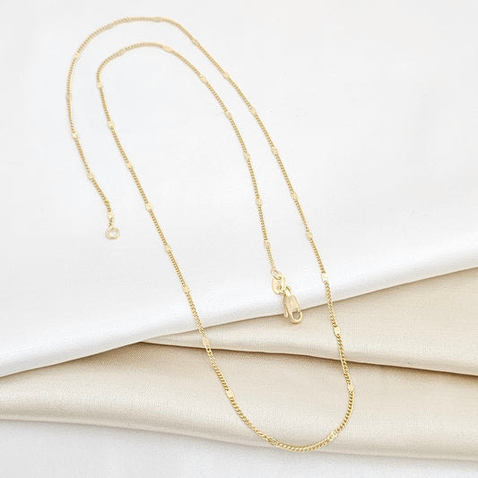 CADENA CUBANA CON DESTELLOS 60CM LAM 18K-41413