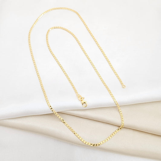 CADENA CUBANA DIAMANTADA DELGADA 65CM LAM 18K-44208